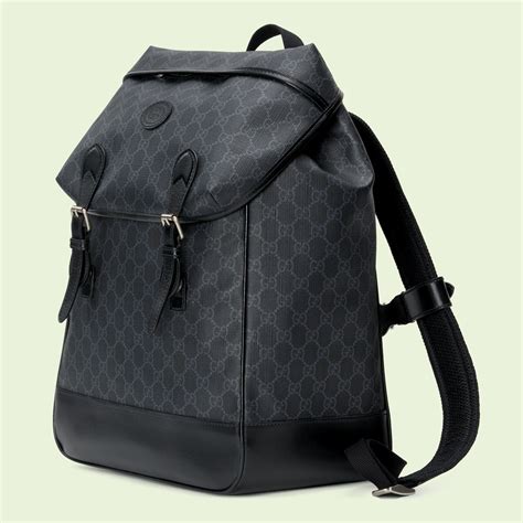 gucci zaino nero tessuto collector square|Zaino con GG misura media in tessuto GG Supreme nero.